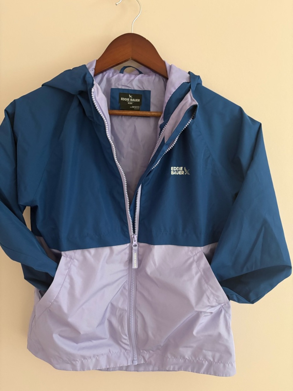 Eddie Bauer Kids Navy and Light Purple Hooded Jacket